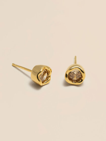 Hermes stud earrings - Light champagne / gold