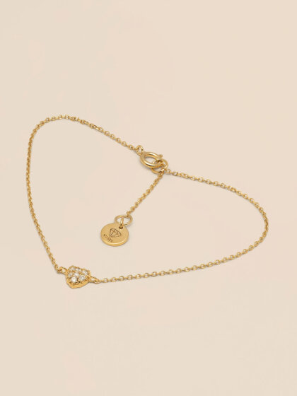 Diamond pave heart bracelet - 0.07 ct