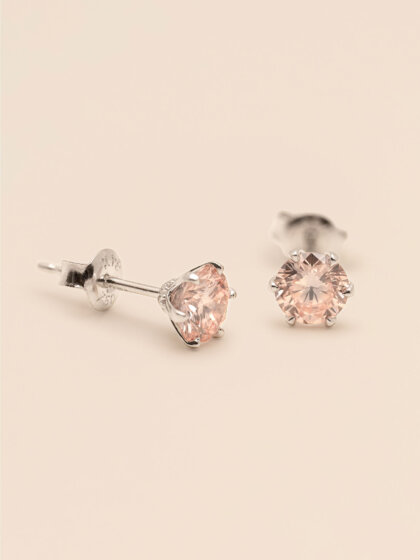 Tiara pink diamond studs 1ct (0.5ct+0.5ct) 18K