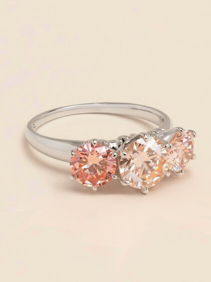 Tiara Trinity Pink Diamond ring 2CT/18K (white gold)